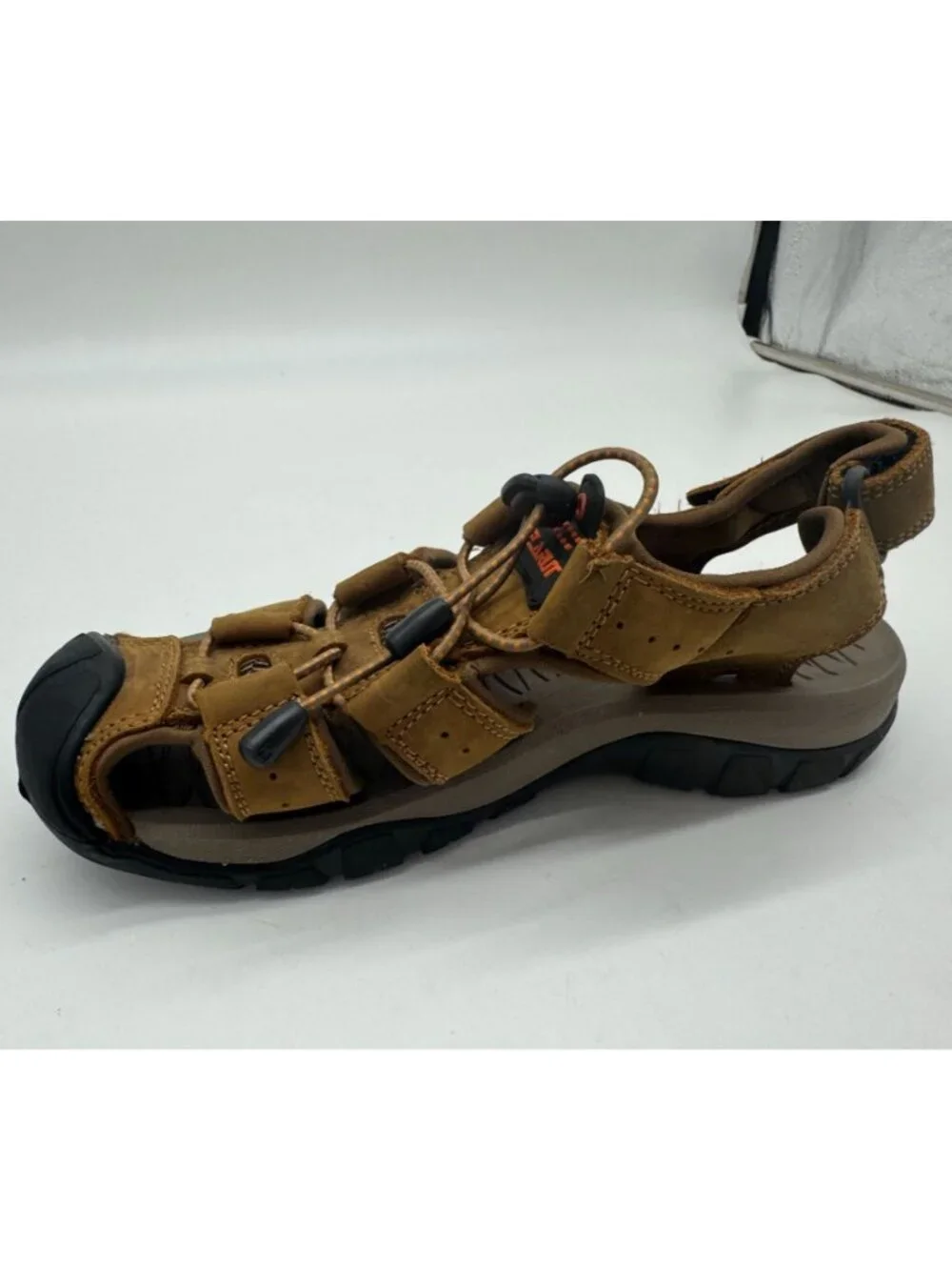 Flarut Mens Closed-Toe Outdoors Hiking Sports Sandals Size EU 39 Brown Suede